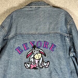 VTG Disney Eeyore XXXL 3x Trucker Jacket Denim Jean Embroidered Winnie the‎ Pooh